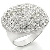 0W348 - Rhodium+Brushed Brass Ring with Top Grade Crystal  in Clear - Alamode