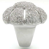 0W349 - Rhodium Brass Ring with AAA Grade CZ in Clear - Alamode - Flyclothing LLC