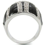 0W355 - Rhodium Brass Ring with AAA Grade CZ in Clear - Alamode - Flyclothing LLC