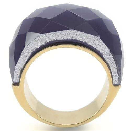 0W366 - Gold Brass Ring with Semi-Precious Cat Eye in Montana - Alamode - Flyclothing LLC