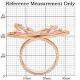 0W381 - Rose Gold Brass Ring with AAA Grade CZ  in Rose - Alamode