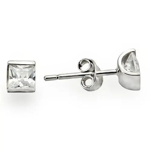 0W388 - Rhodium 925 Sterling Silver Earrings with AAA Grade CZ in Clear - Alamode - Flyclothing LLC