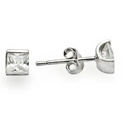 0W388 - Rhodium 925 Sterling Silver Earrings with AAA Grade CZ  in Clear - Alamode