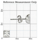 0W388 - Rhodium 925 Sterling Silver Earrings with AAA Grade CZ  in Clear - Alamode