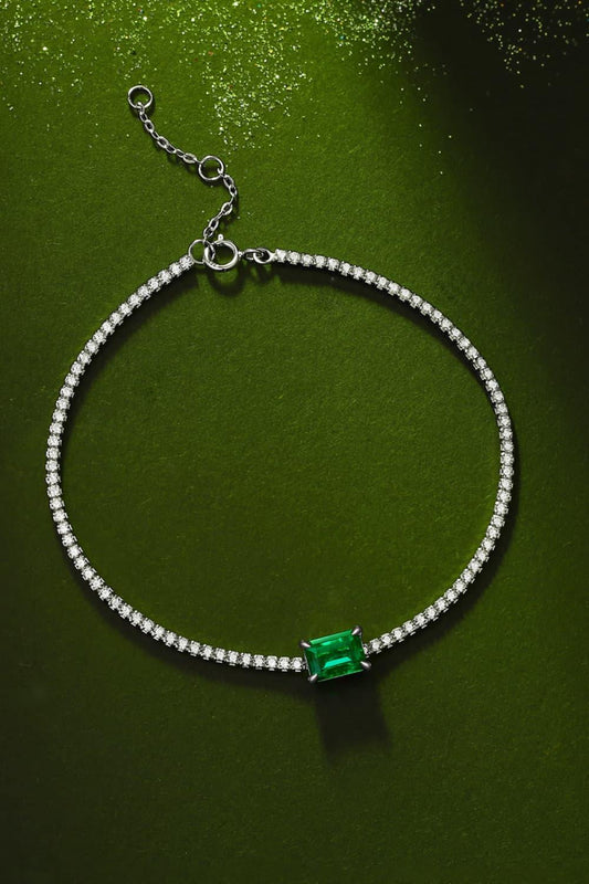1 Carat Lab-Grown Emerald Bracelet - Trendsi