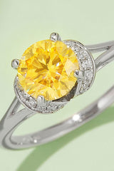 1 Carat Moissanite 4-Prong 925 Sterling Silver Ring - Trendsi
