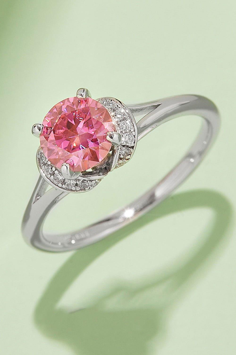 1 Carat Moissanite 4-Prong 925 Sterling Silver Ring - Trendsi