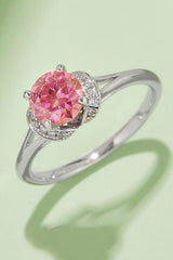 1 Carat Moissanite 4-Prong 925 Sterling Silver Ring - Trendsi