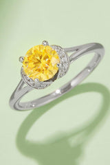 1 Carat Moissanite 4-Prong 925 Sterling Silver Ring - Trendsi