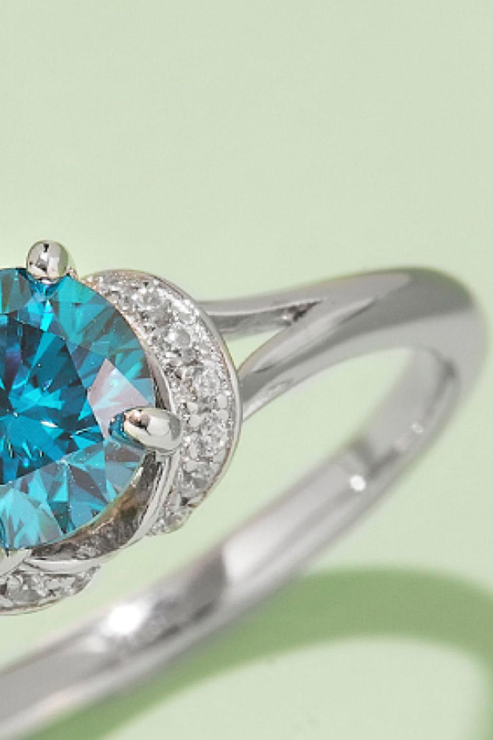 1 Carat Moissanite 4-Prong 925 Sterling Silver Ring - Trendsi