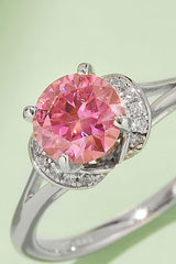 1 Carat Moissanite 4-Prong 925 Sterling Silver Ring - Trendsi