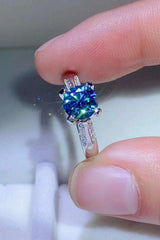 1 Carat Moissanite 4-Prong Ring - Trendsi - Flyclothing LLC
