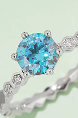 1 Carat Moissanite 6-Prong 925 Sterling Silver Ring - Trendsi