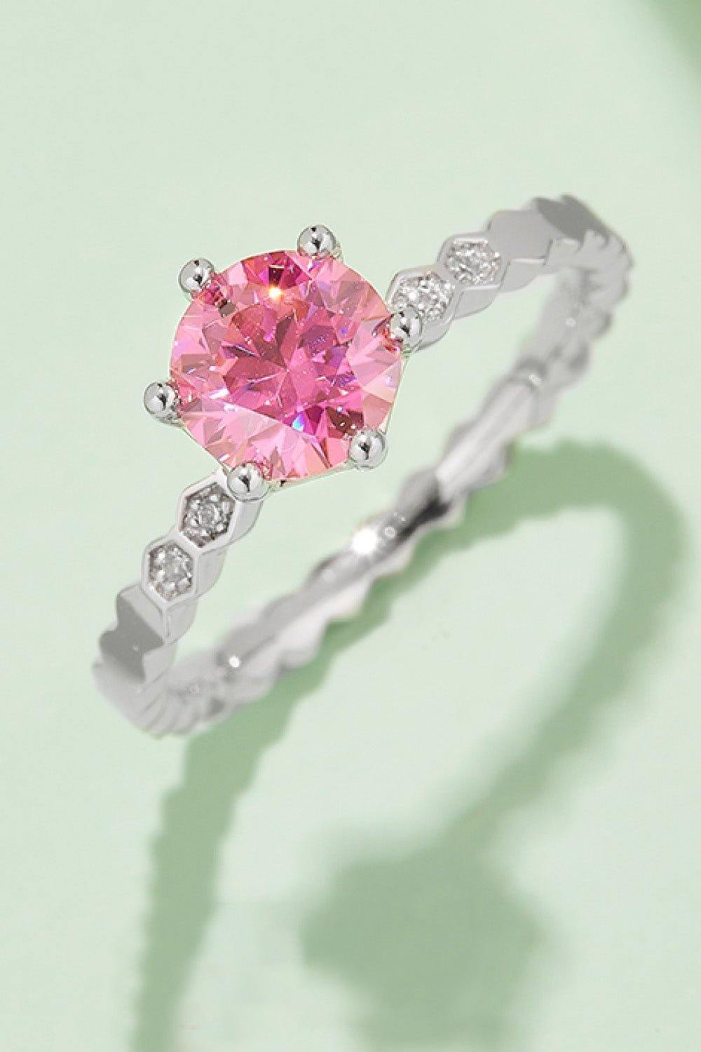 1 Carat Moissanite 6-Prong 925 Sterling Silver Ring - Trendsi
