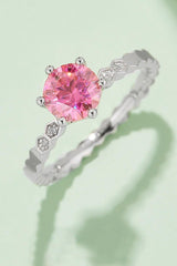 1 Carat Moissanite 6-Prong 925 Sterling Silver Ring - Trendsi
