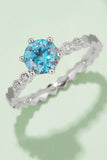 1 Carat Moissanite 6-Prong 925 Sterling Silver Ring - Trendsi