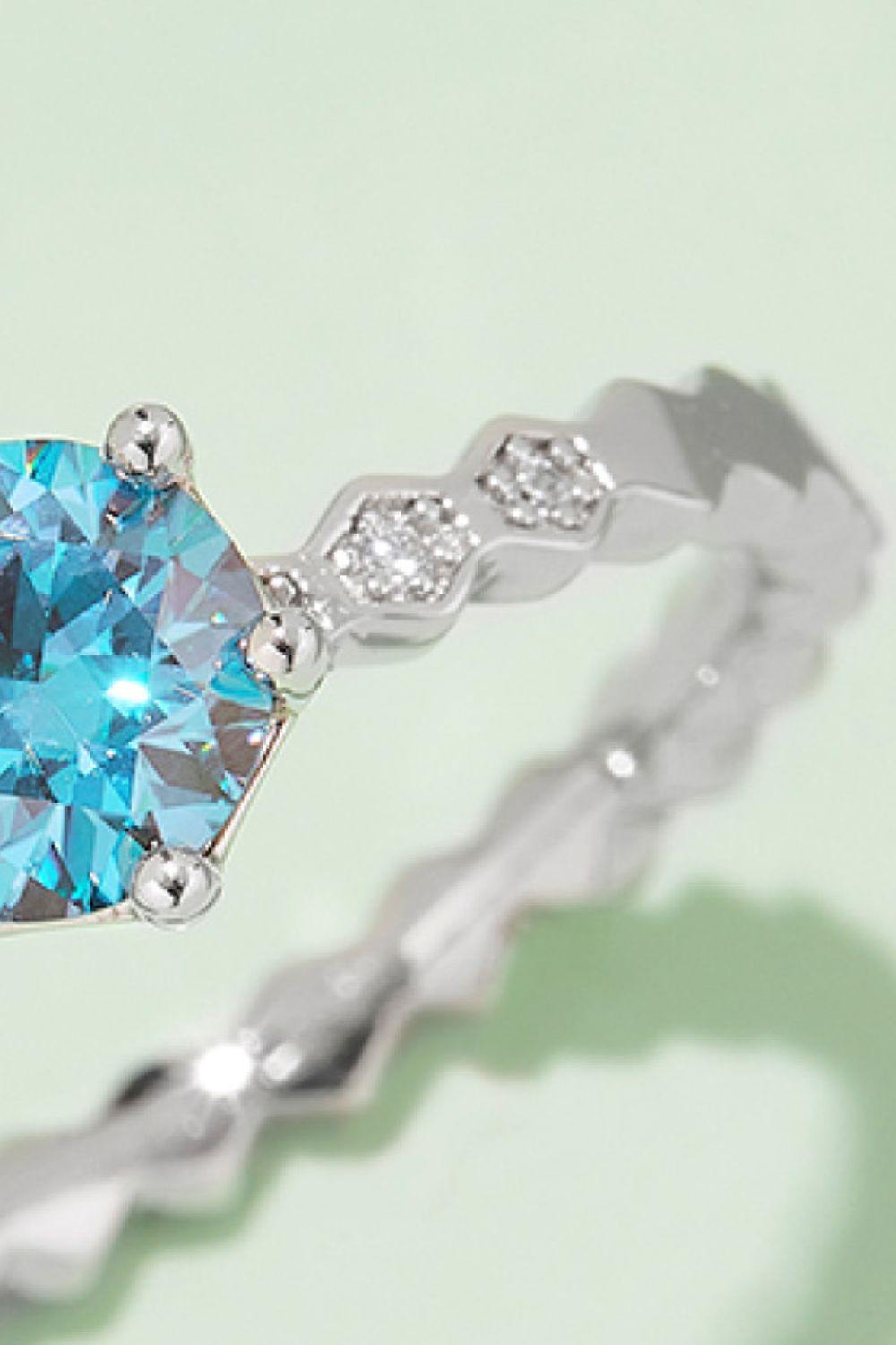 1 Carat Moissanite 6-Prong 925 Sterling Silver Ring - Trendsi