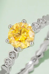 1 Carat Moissanite 6-Prong 925 Sterling Silver Ring - Trendsi