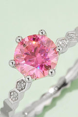 1 Carat Moissanite 6-Prong 925 Sterling Silver Ring - Trendsi