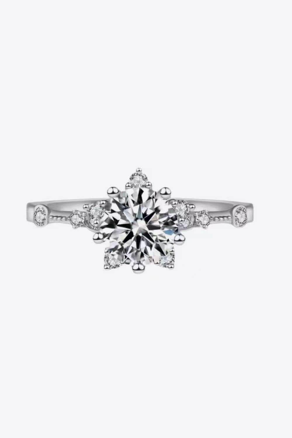 1 Carat Moissanite 6-Prong Ring - Trendsi