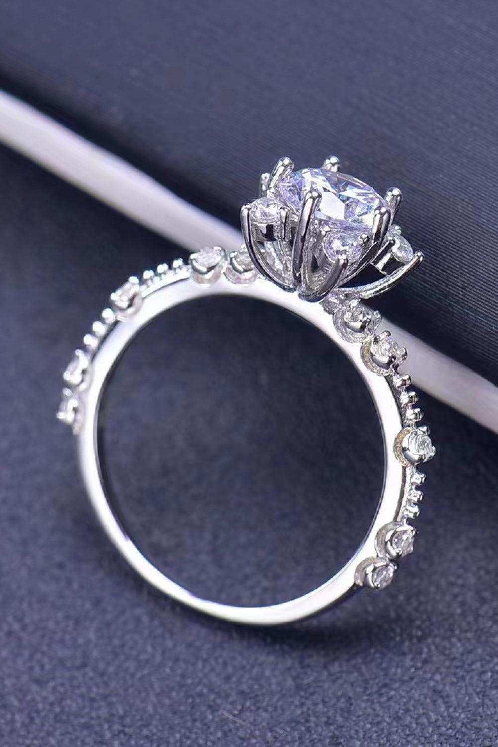 1 Carat Moissanite 6-Prong Ring - Trendsi - Flyclothing LLC