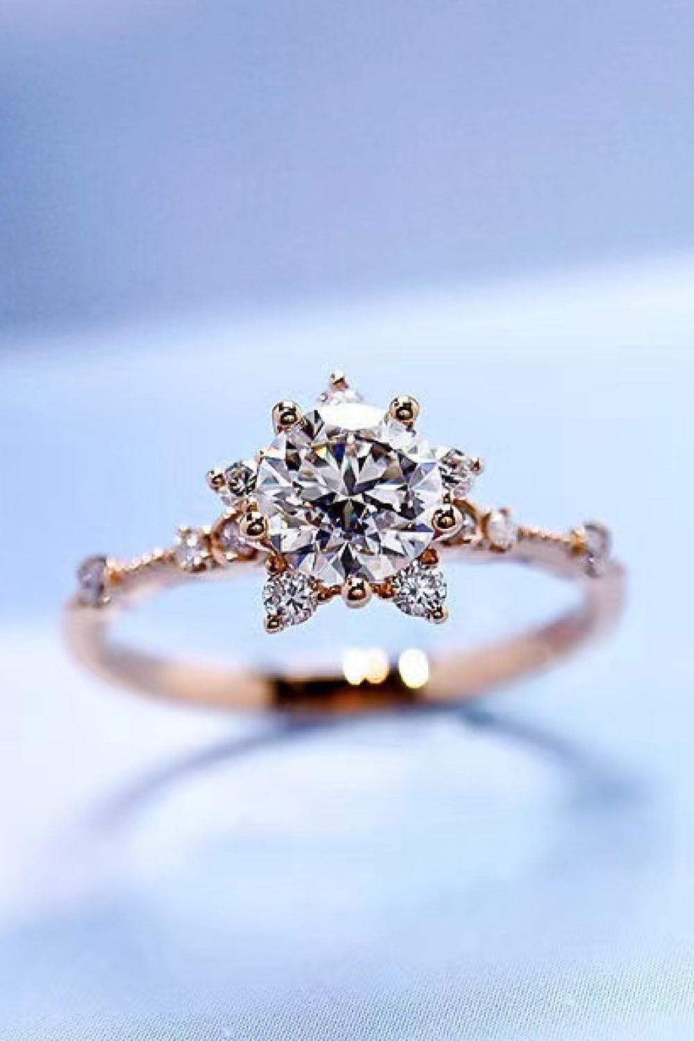 1 Carat Moissanite 6-Prong Ring - Trendsi