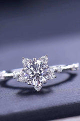 1 Carat Moissanite 6-Prong Ring - Trendsi - Flyclothing LLC
