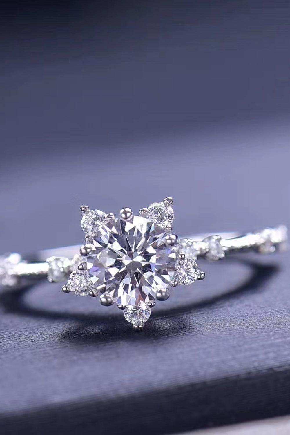 1 Carat Moissanite 6-Prong Ring - Trendsi - Flyclothing LLC