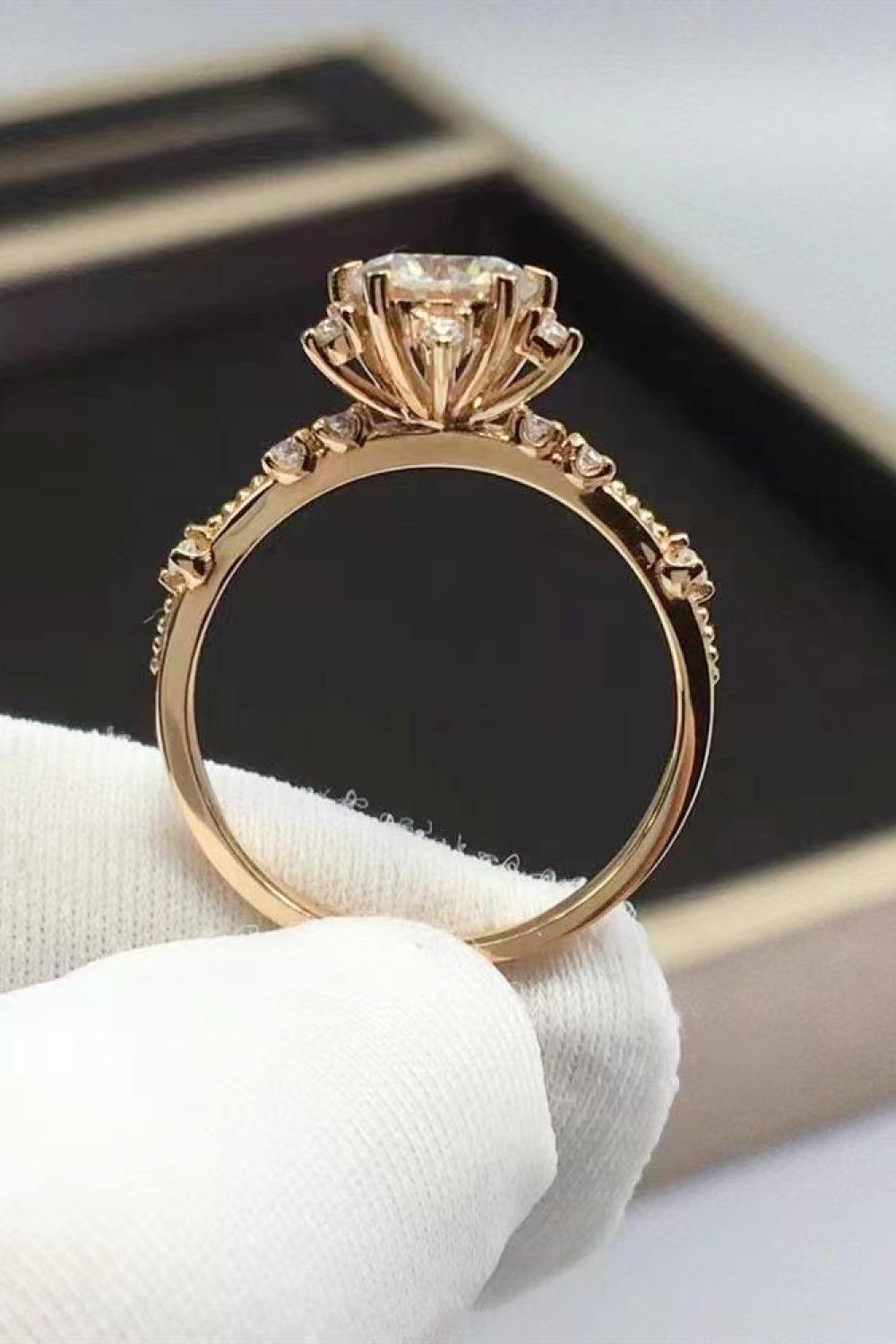 1 Carat Moissanite 6-Prong Ring - Trendsi