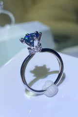 1 Carat Moissanite 6-Prong Solitaire Ring - Trendsi - Flyclothing LLC