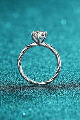 1 Carat Moissanite 6-Prong Twisted Ring - Trendsi - Flyclothing LLC
