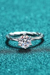 1 Carat Moissanite 6-Prong Twisted Ring - Trendsi - Flyclothing LLC
