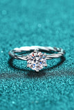 1 Carat Moissanite 6-Prong Twisted Ring - Trendsi