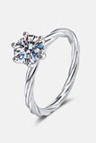 1 Carat Moissanite 6-Prong Twisted Ring - Trendsi