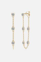 1 Carat Moissanite 925 Sterling Silver Chain Earrings - Trendsi - Flyclothing LLC