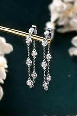 1 Carat Moissanite 925 Sterling Silver Chain Earrings - Trendsi - Flyclothing LLC