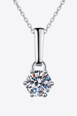1 Carat Moissanite 925 Sterling Silver Chain-Link Necklace - Trendsi