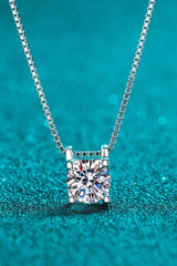1 Carat Moissanite 925 Sterling Silver Chain Necklace - Trendsi - Flyclothing LLC