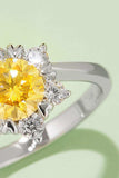 1 Carat Moissanite 925 Sterling Silver Cluster Ring - Trendsi - Flyclothing LLC