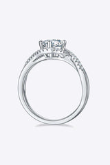 1 Carat Moissanite 925 Sterling Silver Crisscross Ring - Trendsi - Flyclothing LLC
