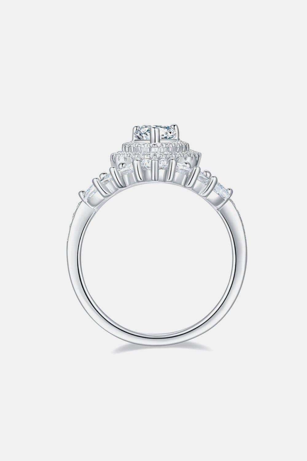 1 Carat Moissanite 925 Sterling Silver Crown Ring - Trendsi - Flyclothing LLC