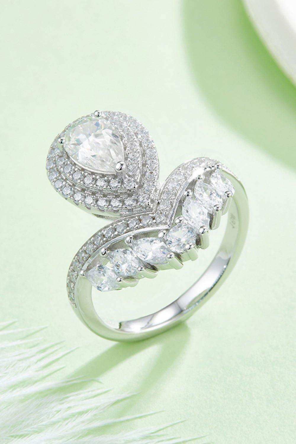 1 Carat Moissanite 925 Sterling Silver Crown Ring - Trendsi - Flyclothing LLC