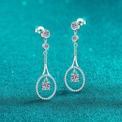 1 Carat Moissanite 925 Sterling Silver Drop Earrings - Trendsi