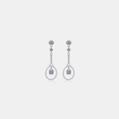 1 Carat Moissanite 925 Sterling Silver Drop Earrings - Trendsi