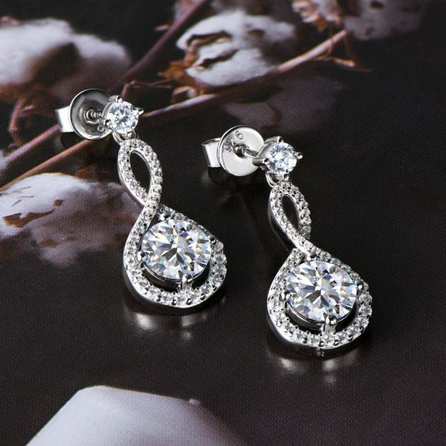 1 Carat Moissanite 925 Sterling Silver Earrings - Trendsi - Flyclothing LLC