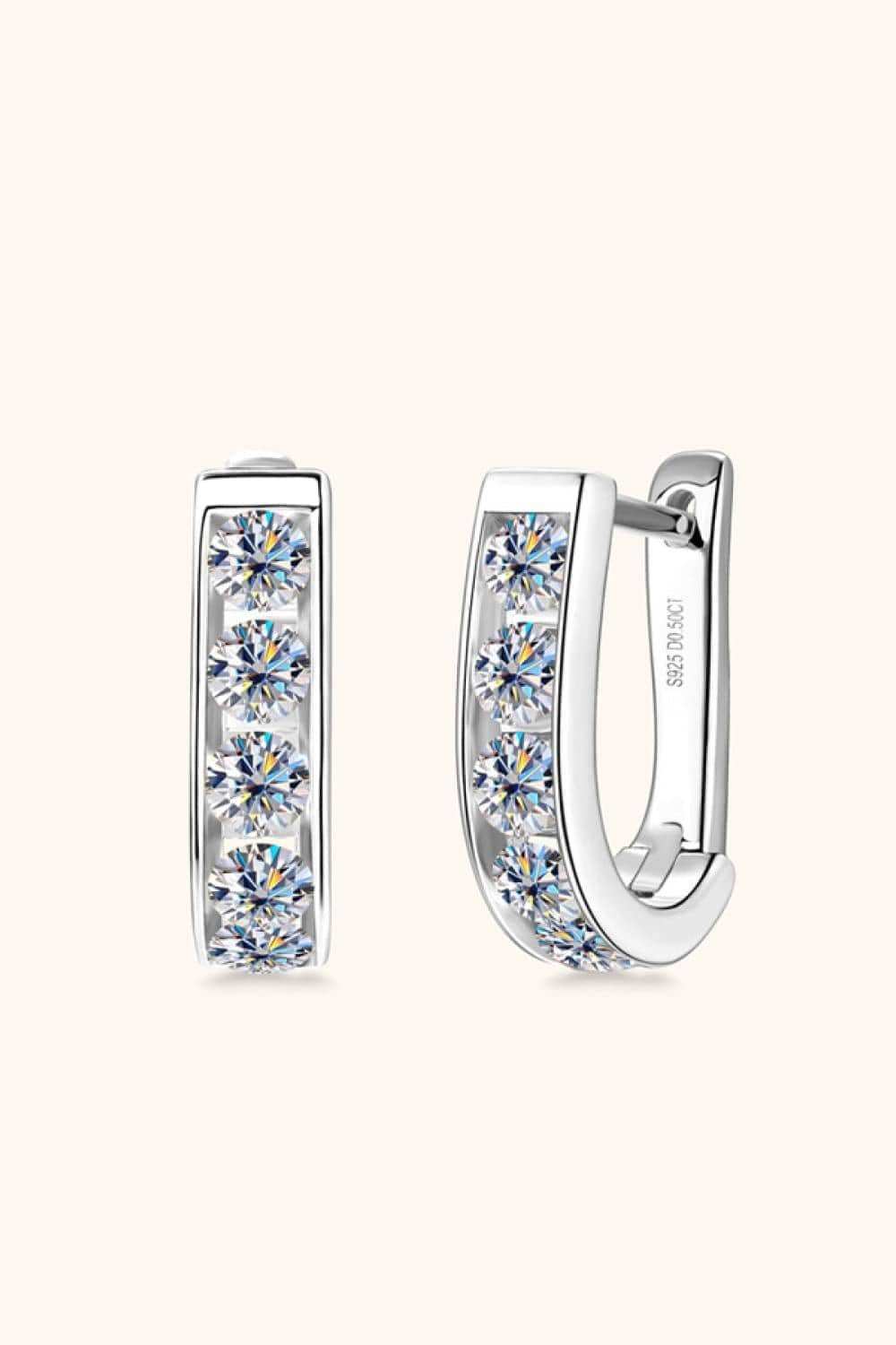1 Carat Moissanite 925 Sterling Silver Earrings - Trendsi - Flyclothing LLC
