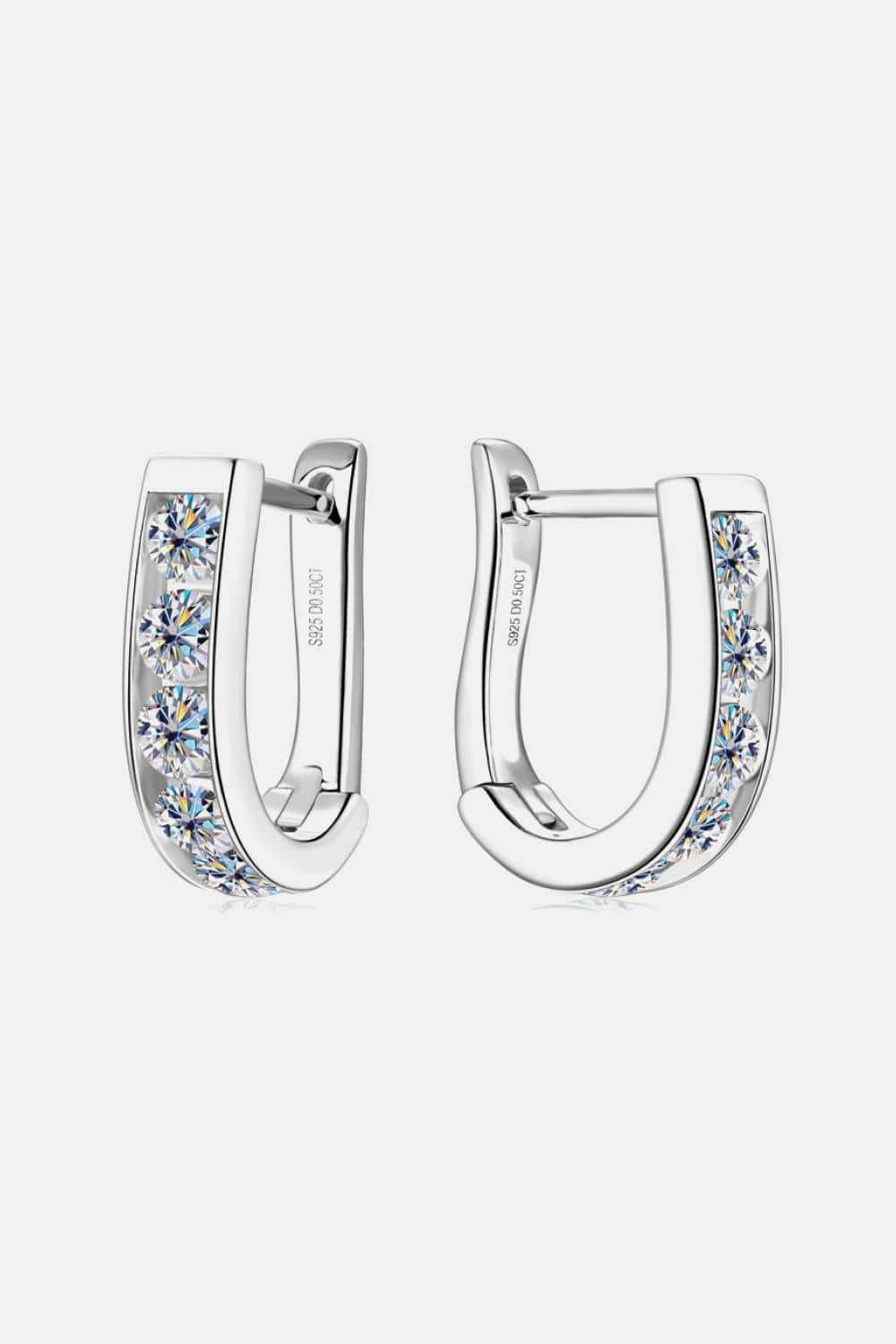 1 Carat Moissanite 925 Sterling Silver Earrings - Trendsi - Flyclothing LLC