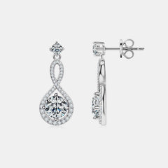 1 Carat Moissanite 925 Sterling Silver Earrings - Trendsi