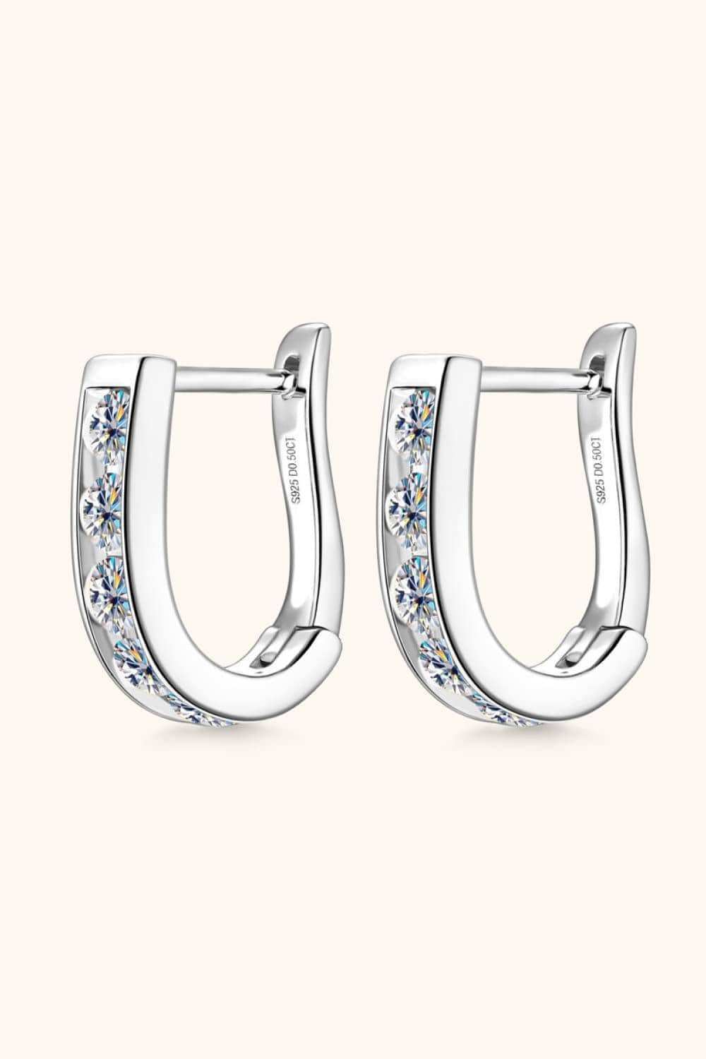 1 Carat Moissanite 925 Sterling Silver Earrings - Trendsi - Flyclothing LLC