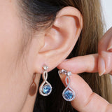 1 Carat Moissanite 925 Sterling Silver Earrings - Trendsi - Flyclothing LLC